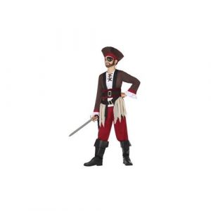 AC-D&eacute;co D&eacute;guisement pirate - Gar&ccedil;ons - 5/6 ans - Marron et rouge - Livraison gratuite