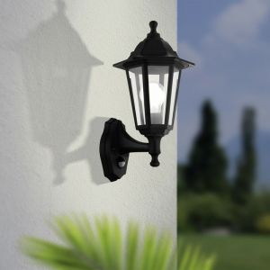 Eglo Applique avec détecteur de mouvement extérieure E27 max 60W noir Duanera