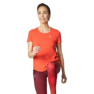 Odlo Zeroweight Chill-Tec Crew Neck SS Top Women, rouge M T-shirts course &agrave; pied