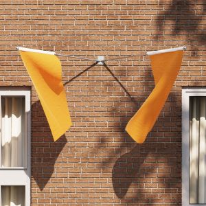 VidaXL Porte-Drapeau Pour 2 Drapeaux, À Fixer Au Mur, En Acier Argenté