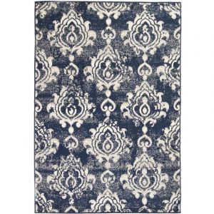 Image de VidaXL Tapis moderne Design de cachemire 80 x 150 cm Beige / Bleu