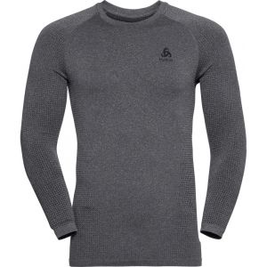 Odlo Top Crew Neck L/s Performance Warm Ec L Grey Melange / Black - Grey Melange / Black - Taille L