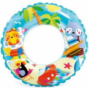 Image de Intex Une Bouée gonflable transparente imprimée D 61 cm - Age 6 à 10 ans D, 61 cm Bleu