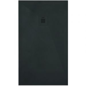 Receveur NOLA 3 - 80x120x3cm - Résine - Noir - Bonde - Découpable