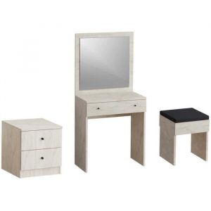 Nice Ensemble coiffeuse avec miroir, petite commode et tabouret