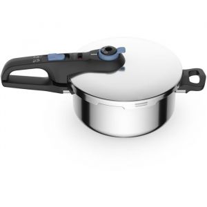Tefal Secure Trendy Aqua Cocotte-minute 4 L, Cuisson rapide,Panier vapeur, 2 programmes, Sûr, Compatible induction P2580402