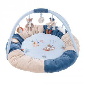 Nattou Tapis d'éveil pouf avec arches jim et bob - Bleu