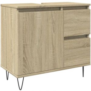 VidaXL Armoire Salle De Bain Ch&ecirc;ne Sonoma 65x33x60 Cm
