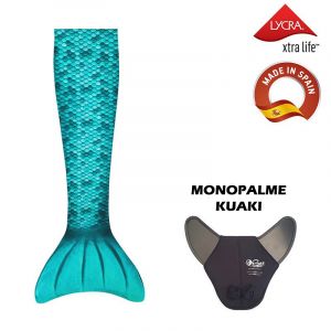 Déguisement queue de sirène avec monopalme Kuaki Mermaids