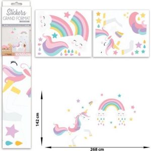 STC Stickers Enfant grand format Licorne Décoration Chambre