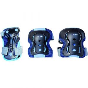 Muuwmi Protections enfant pour roller bleu taille S