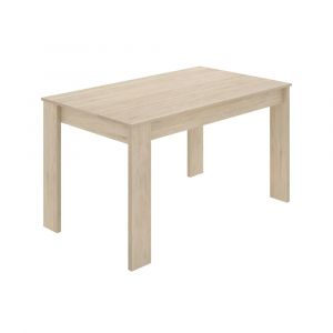 Table fixe Dbagatt, Table de salle à manger polyvalente, Table rectangulaire pour la cuisine ou la salle à manger, 139x81h77 cm, Chêne - Dmora