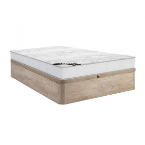 Vente-unique - Ensemble 160 x 200 cm sommier coffre naturel clair + matelas ressorts ensach&eacute;s &eacute;p.20cm - songe de ysm&eacute;e