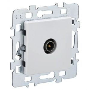 Prise TV Di-Line Argent - INVENTIV' - Connecteur F - Design Moderne