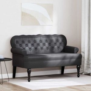 VidaXL Banc Chesterfield Noir 119.5 X 64.5 X 75 Cm Cuir Synth&eacute;tique