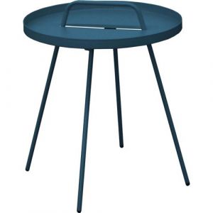 Image de Table b e en acier Flower 44 cm bleu Bleu