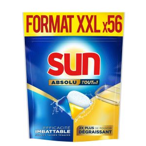 Sun ABSOLU Tout en 1 - Tablettes Lave-Vaisselles - Dégraissant - x56