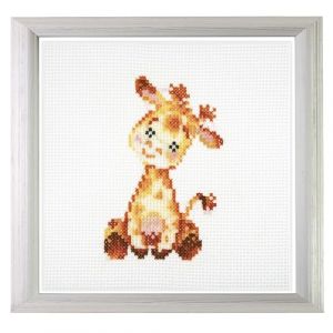 Trimits Mini kits de broderie au point de croix compté Girafe 13 x 13 cm