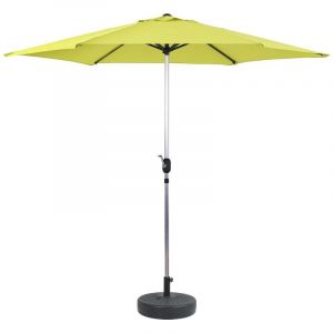 Habitat et Jardin Parasol jardin droit Alu "Sol" - Rond - Ø 3m - Vert - avec pied lesté