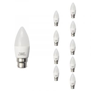 Image de Silamp Ampoule LED B22 6W 220V C37 180&deg; (Pack de 10) - Blanc Neutre 4000K - 5500K -
