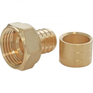 Somatherm Raccord droit &agrave; glissement pour tube PER &Oslash;20 - Femelle &eacute;crou tournant 20/27 (3/4") lot de 2