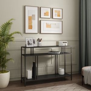 Table console Kumlinge métal 78 x 110 x 30 cm noir