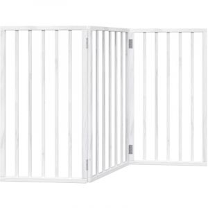 VidaXL Barrière pour chien pliable 3 panneaux 150 cm bois de peuplier