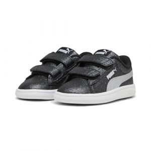 Puma B&eacute;b&eacute; Fille Smash 3.0 Glitz Glam V INF Sneaker, Black Silver White, 26 EU
