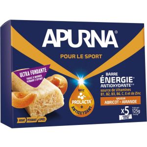 Image de Apurna Boîte de 5 barres énergétiques fondantes abricot 5x25g