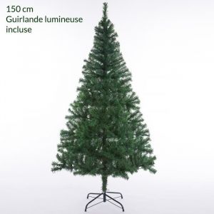 Sapin de Noël artificiel 150 cm avec guirlande