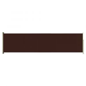 Auvent paravent store brise-vue latéral rétractable de patio jardin terrasse balcon protection visuelle écran 160 x 600 cm marron 02_0007301