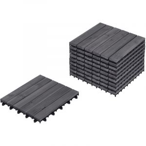 Beliani Caillebotis ACCETTURA Bois d'acacia certifi&eacute; Gris