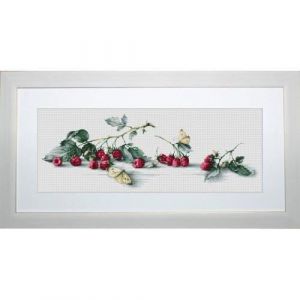 Lucas B2253 - KIT DE COUTURE - Luca-S L Kit pour Point de Croix Compté Motif Quelques Framboises 20 x 59 cm
