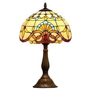 Lampe de Table Tiffany 19in Lumi&egrave;ReAbat-Jour Vitrail Fait Main Baroque
