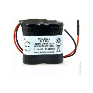 Image de Nx Batterie lithium 2x CR123 1S2P ST1 3V 2.9Ah Flying Leads