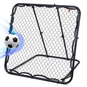 Leogreen Filet de Rebond de Football 124x124cm Ajustable Angle réglables rebondeur pour Football,Rebondisseur Football Enfants et Adolescents