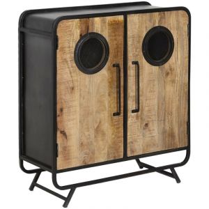 Buffet en bois noir 110 cm