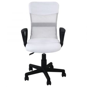 Idimex Chaise de bureau avec assise pivotante, blanc