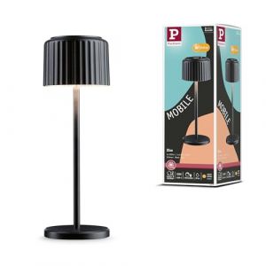 Paulmann 94878 Luminaire solaire LED alimenté par batterie Else IP44 2700K Noir 250lm USB-C Batterie Portable Lampe de table