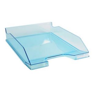 Exacompta 113236D - Corbeille à courrier COMBO MIDI Linicolor, turquoise transparent brillant