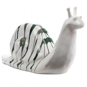 Statue : Escargot Trash 64 cm - Amadeus - Blanc - Résine