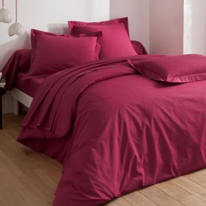 Housse de Couette Polycoton Uni Rose indien
