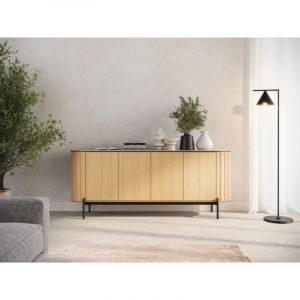 Bobochic Buffet arrondi 4 portes 200 cm amboise couleur chêne