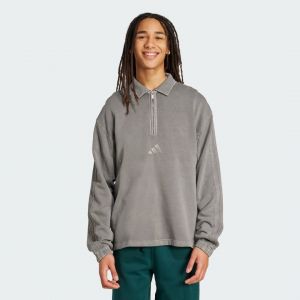Adidas Sweat-shirt demi-zip d&eacute;lav&eacute; en tissu &eacute;ponge All SZN
