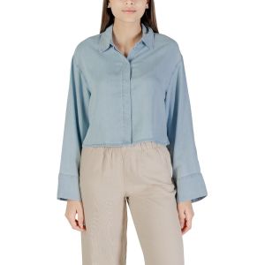 Only Chemise &Agrave; Boutons Dos Nu Bleu Clair Femme