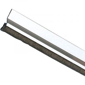 Image de Amig - Bourrelet pour Portes d'entr&eacute;e ou d'int&eacute;rieur | Bourrelet adh&eacute;sif &agrave; Poser par-Dessus | Brosse en Poils | Lame en Plastique Entre Les brins | 82 cm | Argent&eacute; | Aluminium
