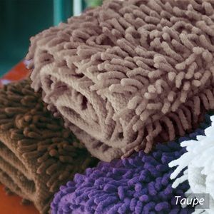 Linnea Tapis de bain 50x80 cm CHENILLE Taupe 1800 g/m2