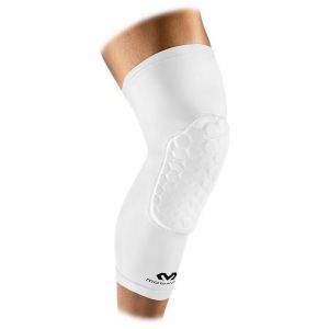Mc David McDavid 6446X Teflx Extended Cuff Padded Leg Support Sleeves 1 Pair, White Large
