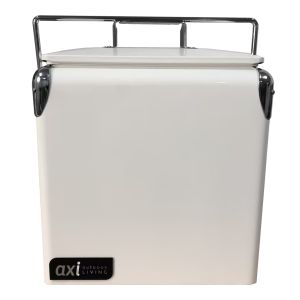 Image de Axi Retro Mini Glaci&egrave;re Blanche - Petite Glaci&egrave;re Avec Couvercle Amovible Et D&eacute;capsuleur - Capacit&eacute; 13l/10 Kg - Glaci&egrave;re Domestic - Id&eacute;ale Pour F&ecirc;te Ou Barbecue