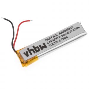 Vhbw Batterie Remplacement Pour Jabra Cpl-556, B350735, Ahb390836, Hs-11 Pour Casque Audio, Écouteurs Sans Fil (60mah, 3,7v, Li-Polymère)